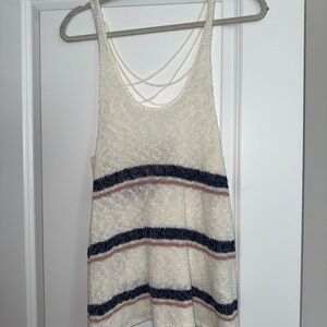 American Eagle Outfitters Cream Striped Tank Top